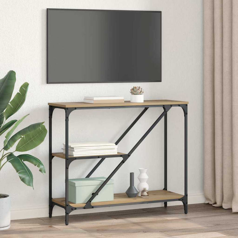 vidaXL Konzolasztal Artisan tölgy 88,5 x 30 x 75 cm Faanyag