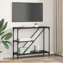vidaXL Konzolasztal Fekete tölgy 88,5 x 30 x 75 cm Faanyag