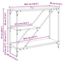 vidaXL Konzolasztal Fekete tölgy 88,5 x 30 x 75 cm Faanyag
