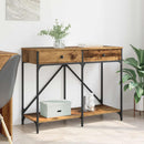 vidaXL Konzolasztal fiókkal Öreg fa 100 x 39 x 78,5 cm Faanyag