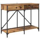 vidaXL Konzolasztal fiókkal Öreg fa 100 x 39 x 78,5 cm Faanyag