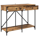 vidaXL Konzolasztal fiókkal Öreg fa 100 x 39 x 78,5 cm Faanyag