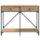 vidaXL Konzolasztal fiókkal Artisan tölgy 100 x 39 x 78,5 cm Faanyag