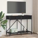 vidaXL Konzolasztal fiókkal Fekete tölgy 100 x 39 x 78,5 cm Faanyag