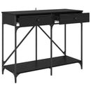 vidaXL Konzolasztal fiókkal Fekete tölgy 100 x 39 x 78,5 cm Faanyag