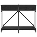 vidaXL Konzolasztal fiókkal Fekete tölgy 100 x 39 x 78,5 cm Faanyag