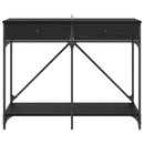 vidaXL Konzolasztal fiókkal Fekete tölgy 100 x 39 x 78,5 cm Faanyag
