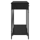 vidaXL Konzolasztal fiókkal Fekete tölgy 100 x 39 x 78,5 cm Faanyag