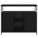 vidaXL Széf Fekete tölgy 100 x 35 x 80 cm Faanyag