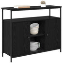 vidaXL Széf Fekete tölgy 100 x 35 x 80 cm Faanyag