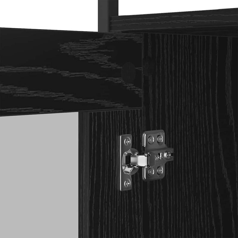 vidaXL Széf Fekete tölgy 100 x 35 x 80 cm Faanyag