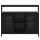 vidaXL Széf Fekete tölgy 100 x 35 x 80 cm Faanyag