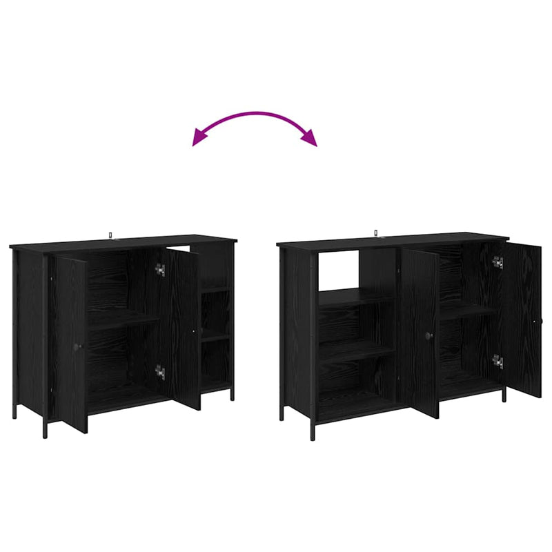 vidaXL Széf Fekete tölgy 100 x 33 x 75 cm Faanyag