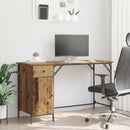 vidaXL Számítógépes asztal fiókkal Öreg fa 131 x 48 x 75 cm Faanyag