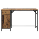 vidaXL Számítógépes asztal fiókkal Öreg fa 131 x 48 x 75 cm Faanyag
