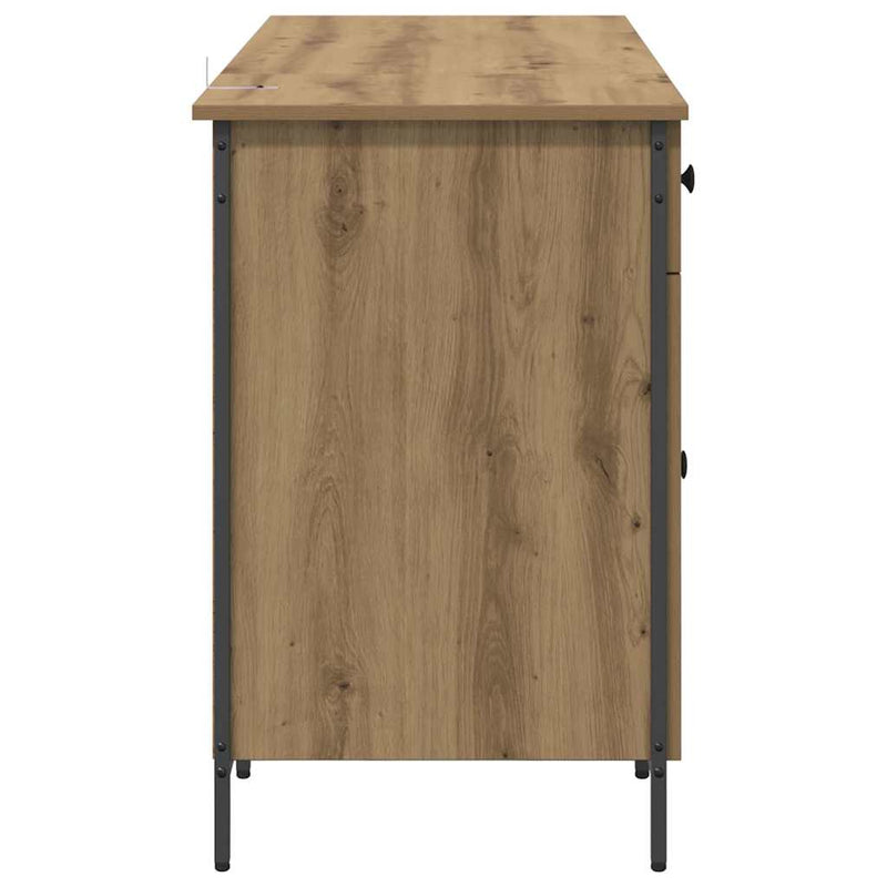 vidaXL Számítógépes asztal Artisan tölgy 131 x 48 x 75 cm Faanyag