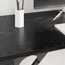 vidaXL Számítógépes asztal Fekete tölgy 131 x 48 x 75 cm Faanyag