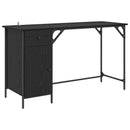 vidaXL Számítógépes asztal Fekete tölgy 131 x 48 x 75 cm Faanyag