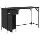 vidaXL Számítógépes asztal Fekete tölgy 131 x 48 x 75 cm Faanyag