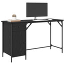 vidaXL Számítógépes asztal Fekete tölgy 131 x 48 x 75 cm Faanyag