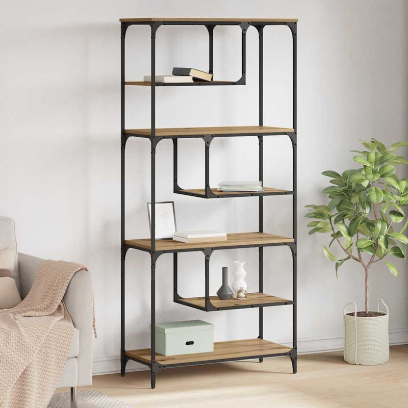 vidaXL Könyvszekrény kézműves tölgy 81 x 36 x 176 cm Faanyag