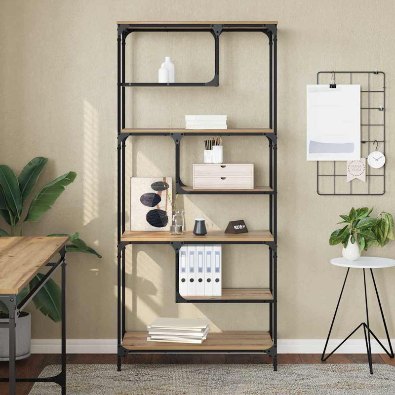 vidaXL Könyvszekrény kézműves tölgy 81 x 36 x 176 cm Faanyag