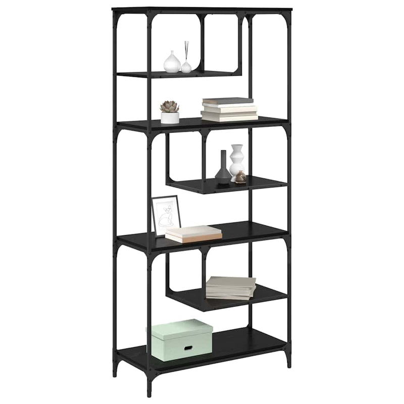 vidaXL Könyvszekrény Musta tammi 81 x 36 x 176 cm Faanyag