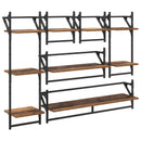 vidaXL Fali polc készlet 6 pcs Öreg fa 100 x 25 x 30 cm Faanyag