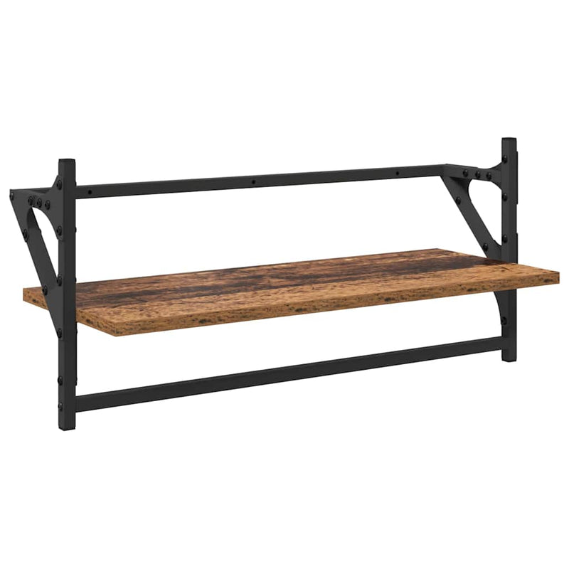 vidaXL Fali polc készlet 6 pcs Öreg fa 100 x 25 x 30 cm Faanyag