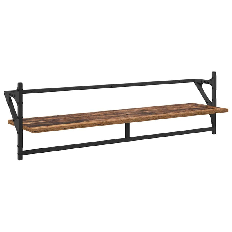 vidaXL Fali polc készlet 6 pcs Öreg fa 100 x 25 x 30 cm Faanyag