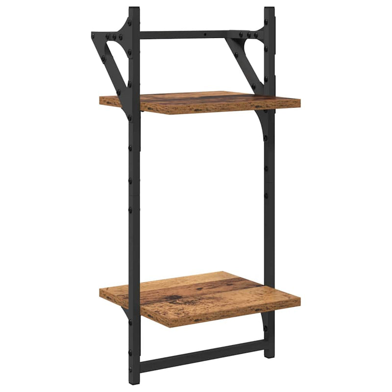 vidaXL Fali polc készlet 6 pcs Öreg fa 100 x 25 x 30 cm Faanyag