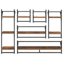 vidaXL Fali polc készlet 6 pcs Öreg fa 100 x 25 x 30 cm Faanyag