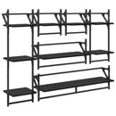 vidaXL Fali polc készlet 6 pcs Fekete tölgy 100 x 25 x 30 cm Faanyag