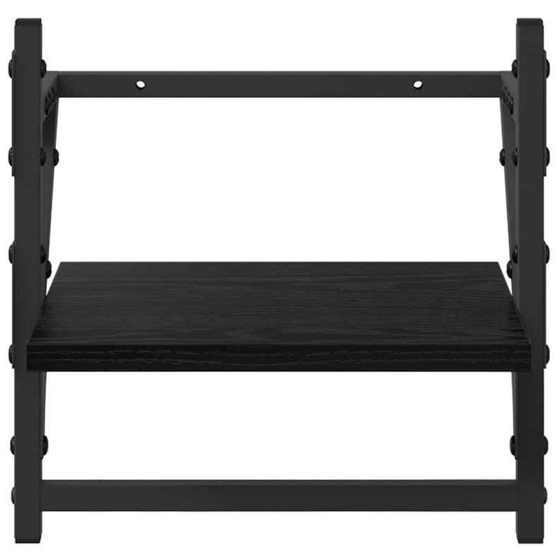vidaXL Fali polc készlet 6 pcs Fekete tölgy 100 x 25 x 30 cm Faanyag