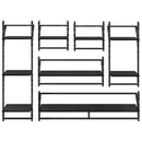 vidaXL Fali polc készlet 6 pcs Fekete tölgy 100 x 25 x 30 cm Faanyag