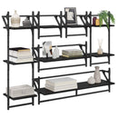 vidaXL Fali polc készlet 6 pcs Fekete tölgy 100 x 25 x 30 cm Faanyag
