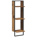 vidaXL Falpolc polcokkal tárolóval Öreg fa 30 x 25 x 100 cm Faanyag