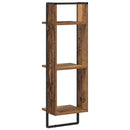 vidaXL Falpolc polcokkal tárolóval Öreg fa 30 x 25 x 100 cm Faanyag