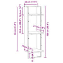 vidaXL Falpolc polcokkal tárolóval Öreg fa 30 x 25 x 100 cm Faanyag