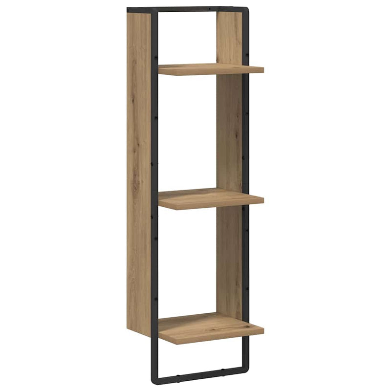 vidaXL Falpolc polcokkal Artisan tölgy 30 x 25 x 100 cm Faanyag