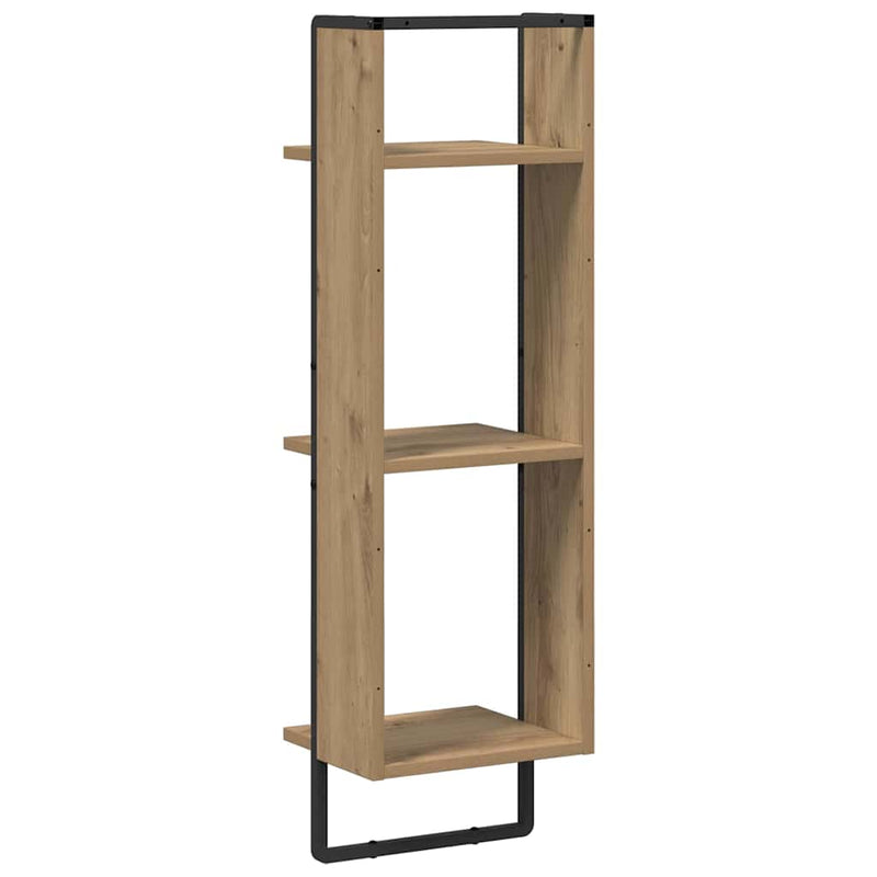 vidaXL Falpolc polcokkal Artisan tölgy 30 x 25 x 100 cm Faanyag