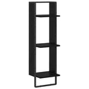 vidaXL Falpolc polcokkal Fekete tölgy 30 x 25 x 100 cm Faanyag