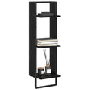 vidaXL Falpolc polcokkal Fekete tölgy 30 x 25 x 100 cm Faanyag