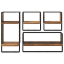 vidaXL Fali polc készlet 4 pcs Öreg fa 65 x 25 x 30 cm Faanyag