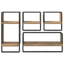 vidaXL Fali polc készlet 4 pcs Artisan tölgy 65 x 25 x 30 cm Faanyag