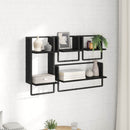 vidaXL Fali polc készlet 4 pcs Fekete tölgy 65 x 25 x 30 cm Faanyag