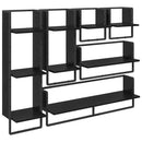 vidaXL Fali polc készlet 6 pcs Fekete tölgy 100 x 25 x 30 cm Faanyag