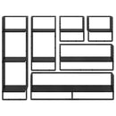 vidaXL Fali polc készlet 6 pcs Fekete tölgy 100 x 25 x 30 cm Faanyag