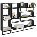 vidaXL Fali polc készlet 6 pcs Fekete tölgy 100 x 25 x 30 cm Faanyag