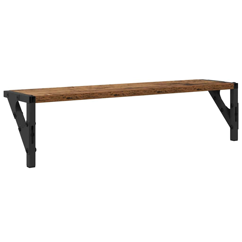 vidaXL Falpolcok polcokkal 2 pcs Öreg fa 60 x 15 x 15,5 cm Faanyag